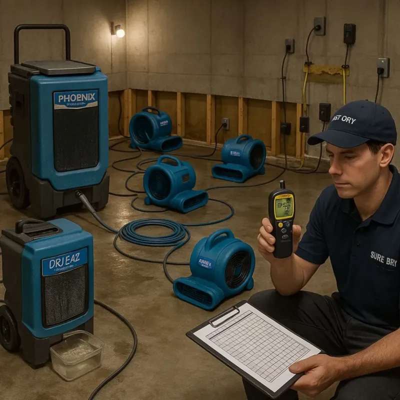 Structural Drying and Dehumidification process in Portage Lakes, OH